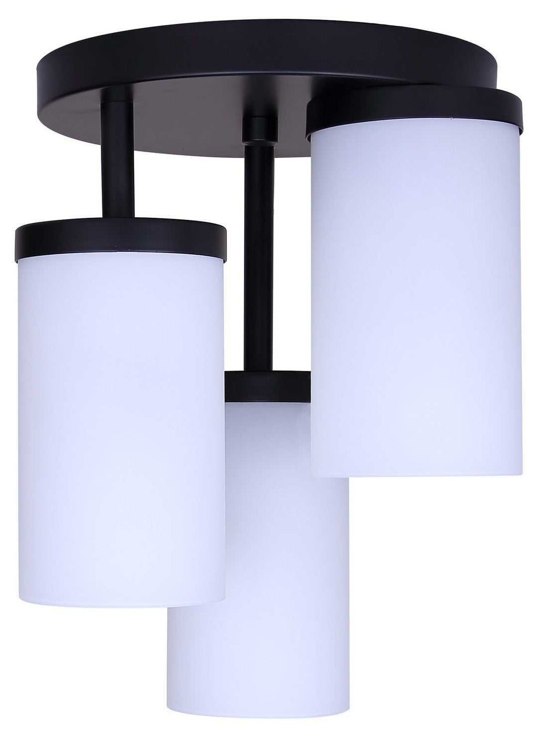 Britton Three Light Semi-Flush Mount in Matte Black Canarm Canada
