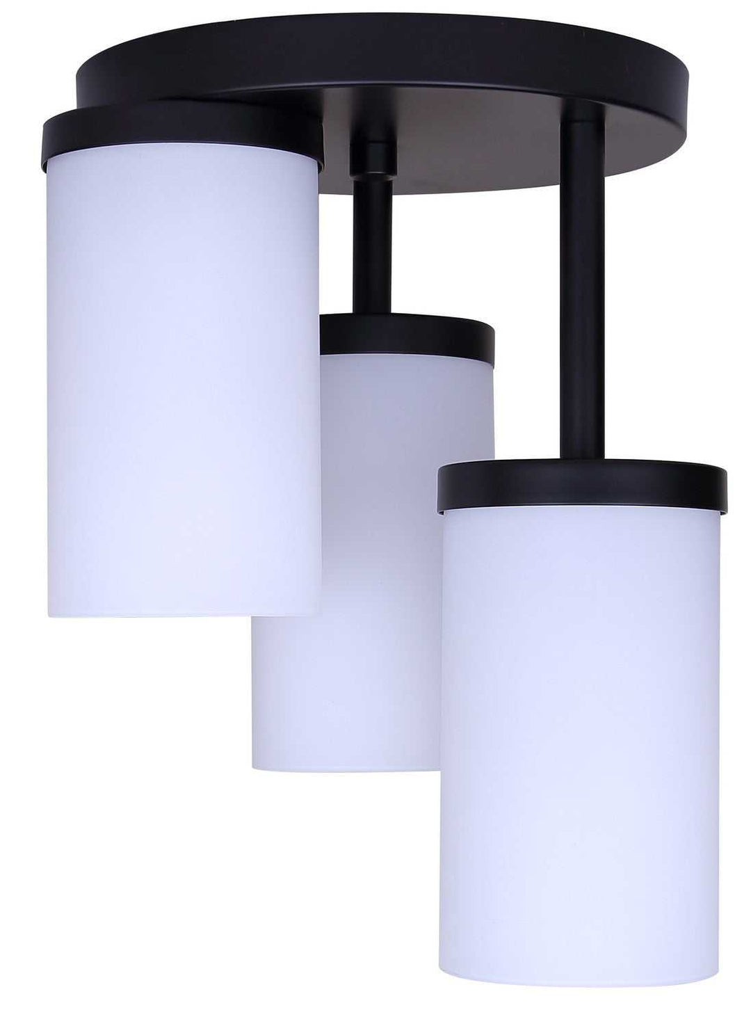 Britton Three Light Semi-Flush Mount in Matte Black Canarm Canada