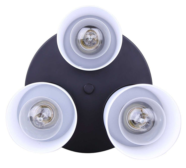 Britton Three Light Semi-Flush Mount in Matte Black Canarm Canada