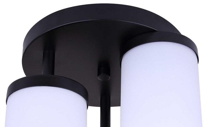 Britton Three Light Semi-Flush Mount in Matte Black Canarm Canada