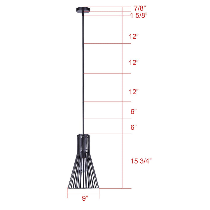 Elim One Light Pendant in Matte Black Canarm Canada