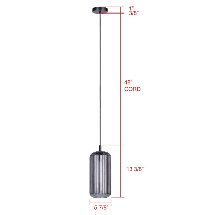 Malek One Light Pendant in Matte Black Canarm Canada