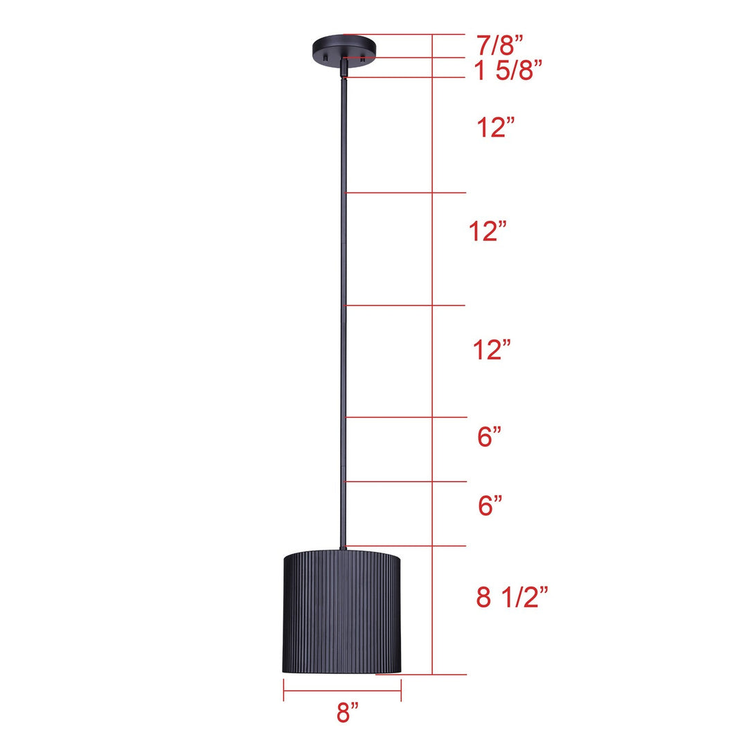 Rexton One Light Pendant in Matte Black Canarm Canada