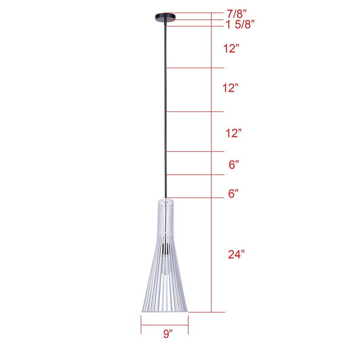 Elim One Light Pendant in Matte Black And White Canarm Canada