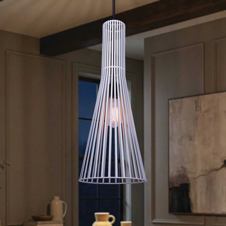 Elim One Light Pendant in Matte Black And White Canarm Canada