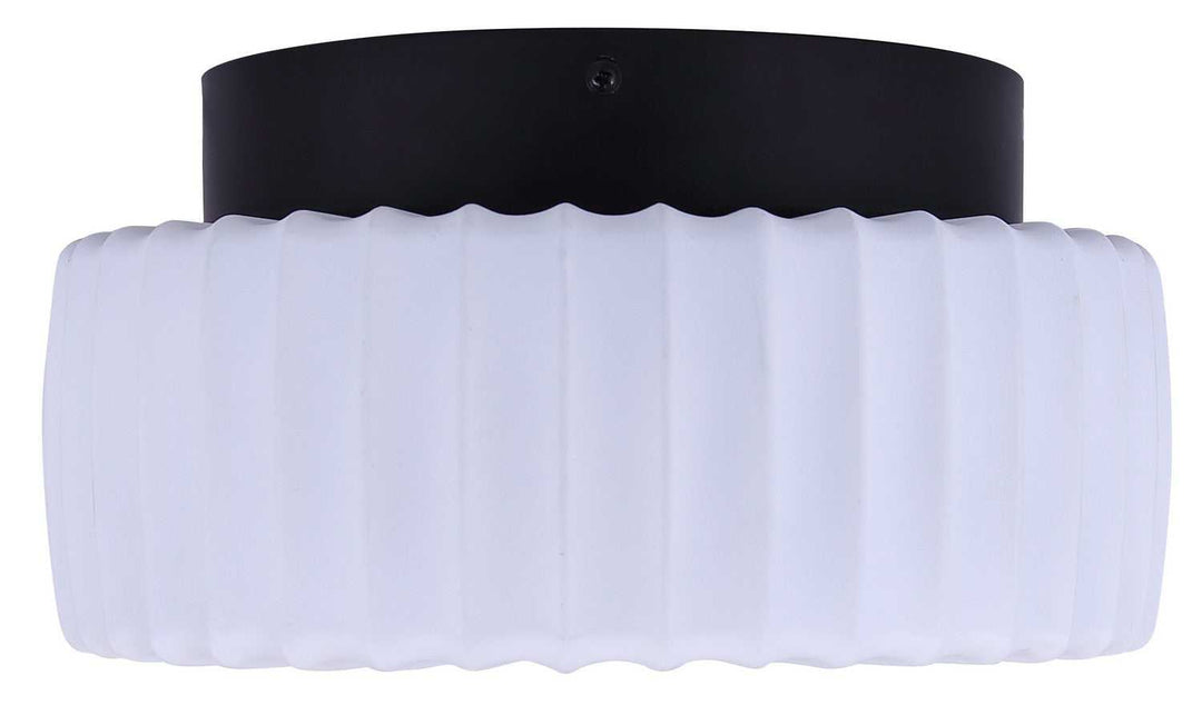 Dario LED Flush Mount in Matte Black And White Canarm Canada