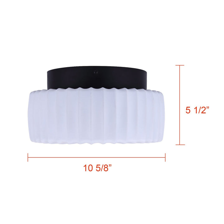 Dario LED Flush Mount in Matte Black And White Canarm Canada
