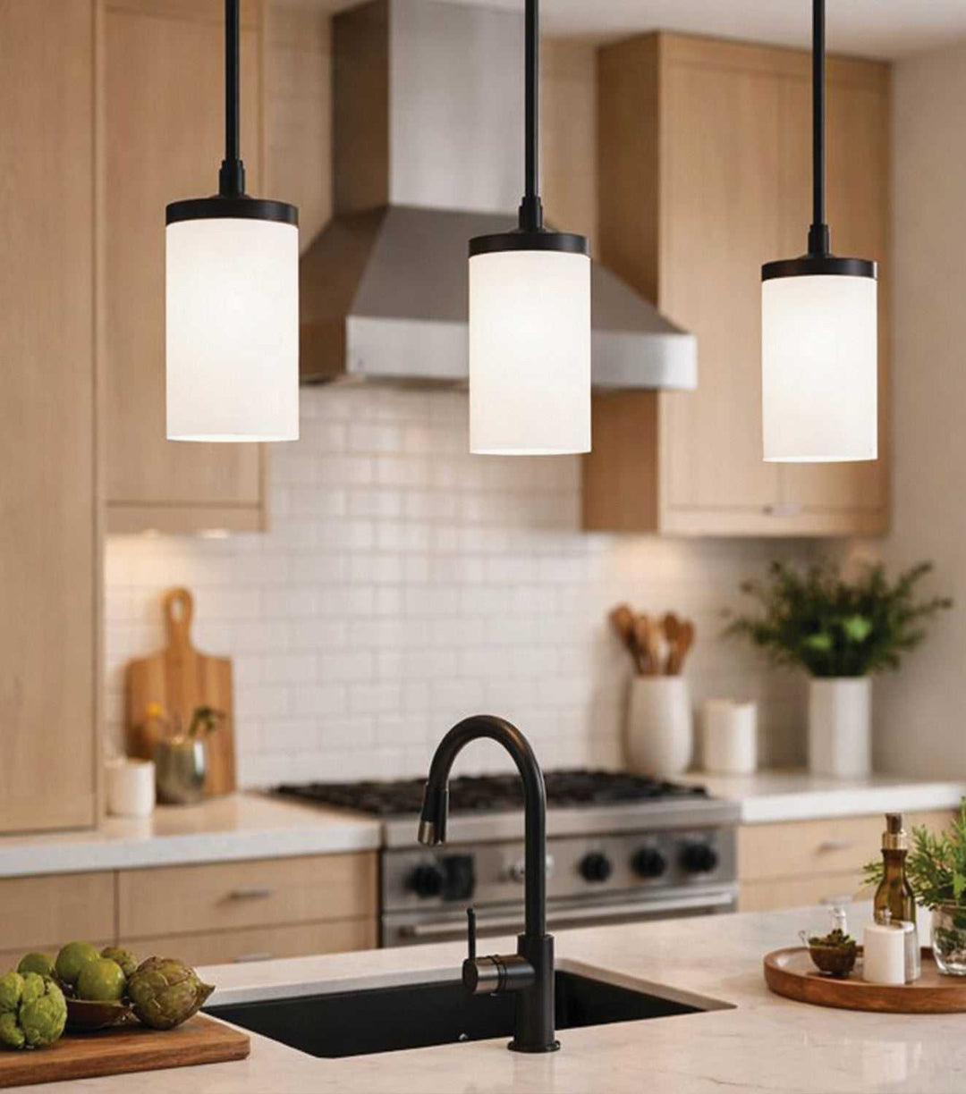 Britton One Light Pendant in Matte Black Canarm Canada