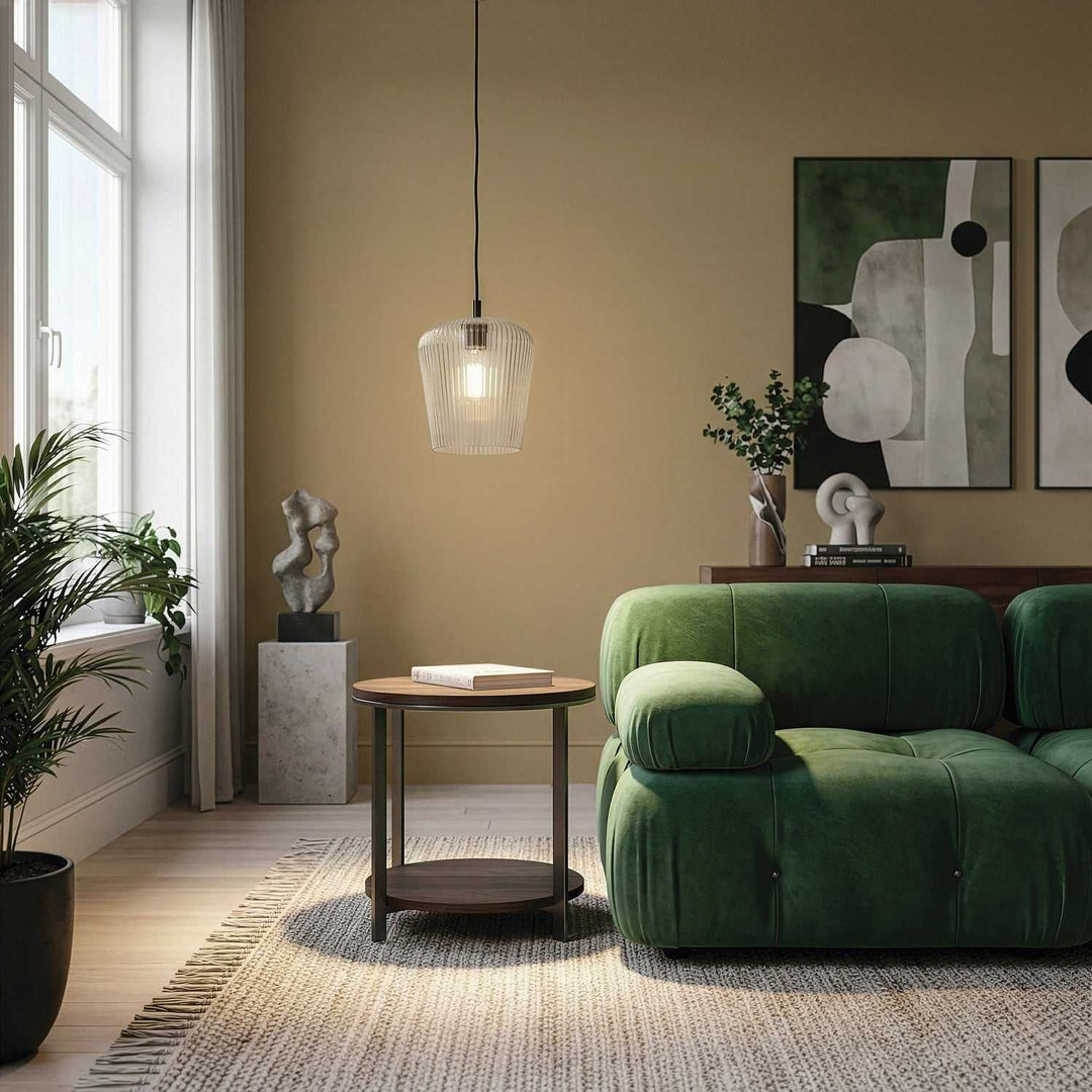 Leandro One Light Pendant in Matte Black Canarm Canada