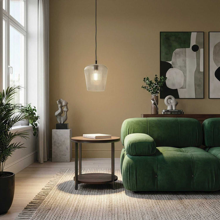 Leandro One Light Pendant in Matte Black Canarm Canada
