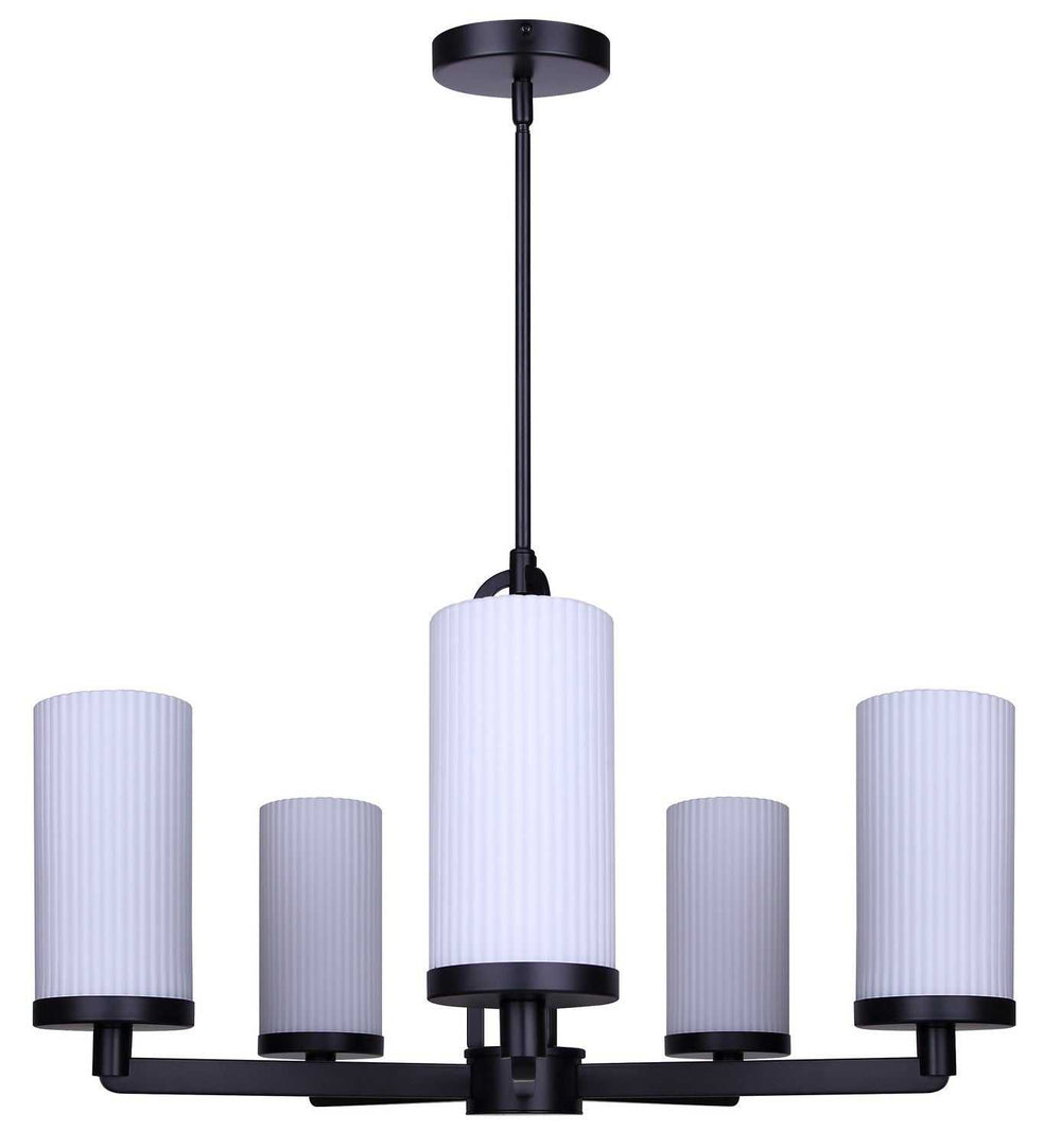 Kinslea Five Light Chandelier in Matte Black Canarm Canada