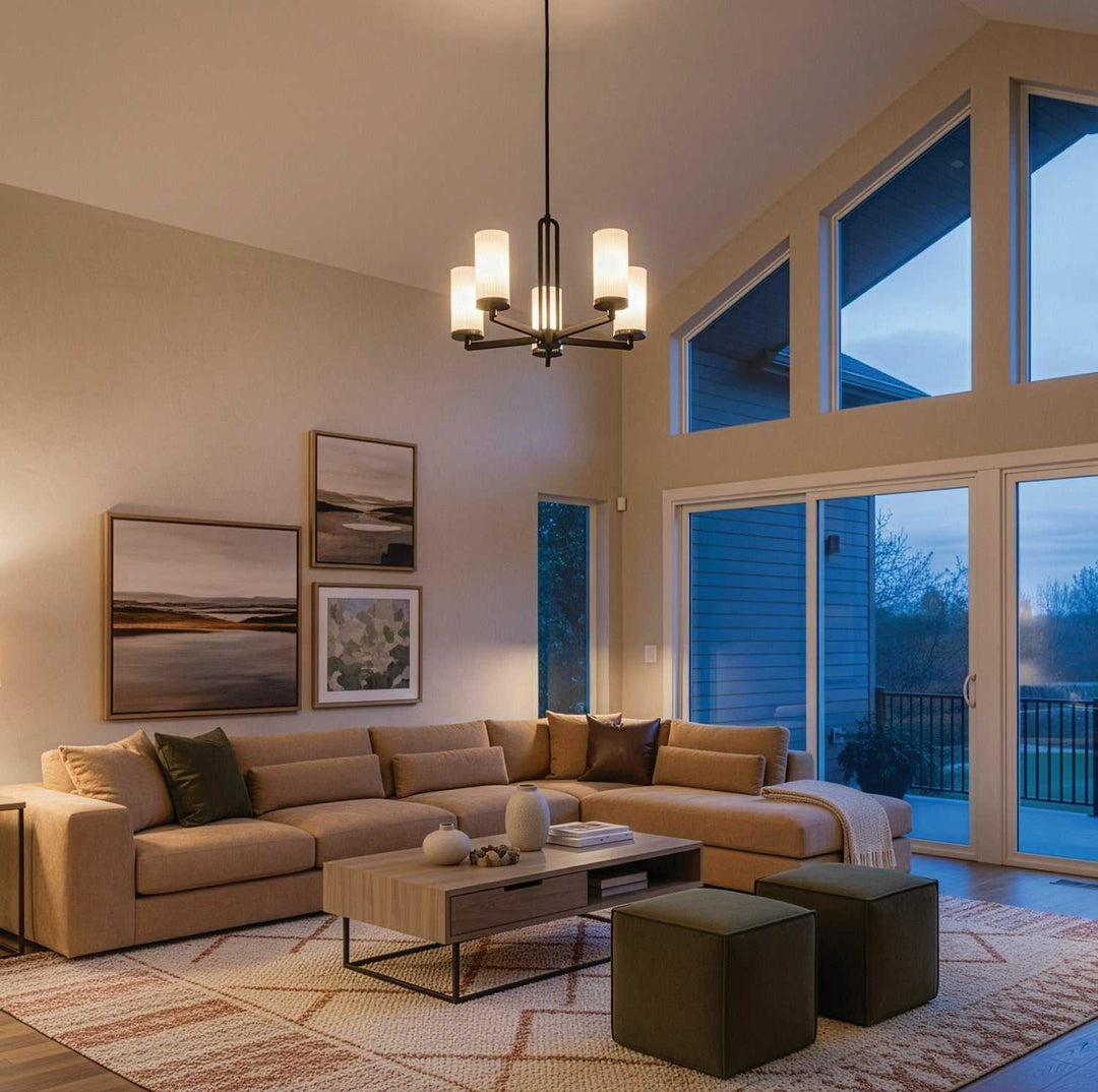 Kinslea Five Light Chandelier in Matte Black Canarm Canada