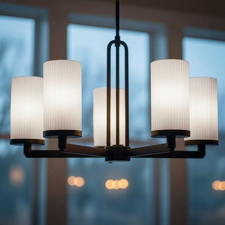 Kinslea Five Light Chandelier in Matte Black Canarm Canada
