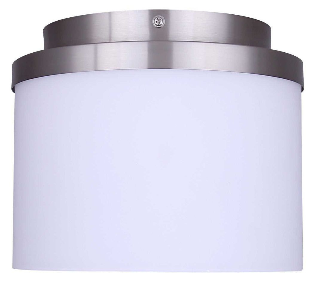 Britton One Light Flush Mount in Brushed Nickel Canarm Canada