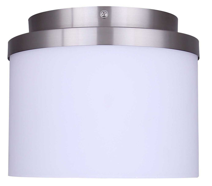 Britton One Light Flush Mount in Brushed Nickel Canarm Canada