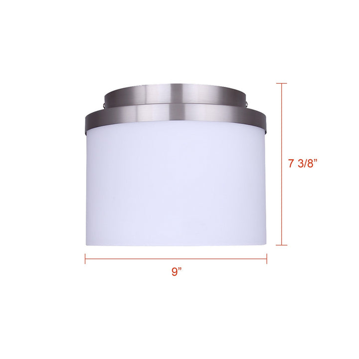 Britton One Light Flush Mount in Brushed Nickel Canarm Canada