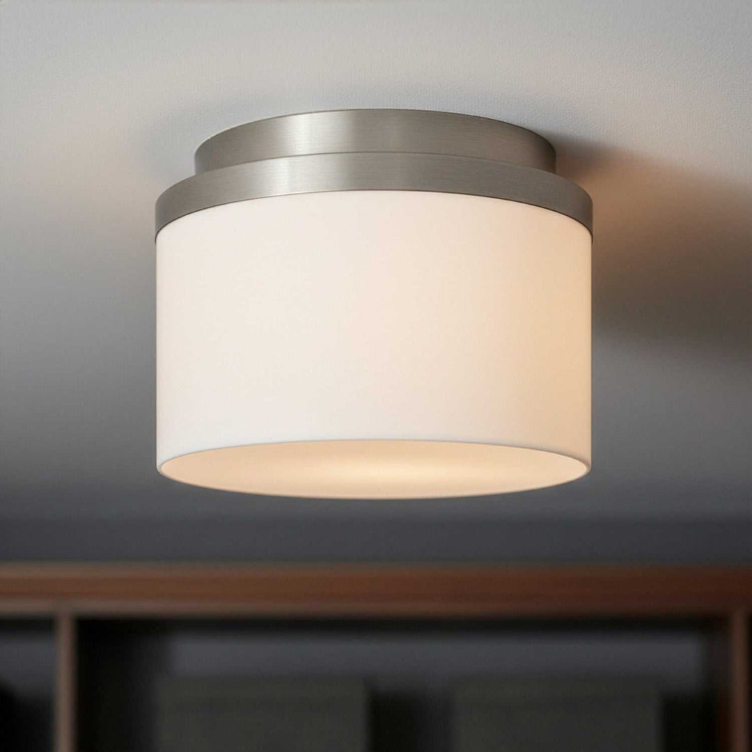 Britton One Light Flush Mount in Brushed Nickel Canarm Canada