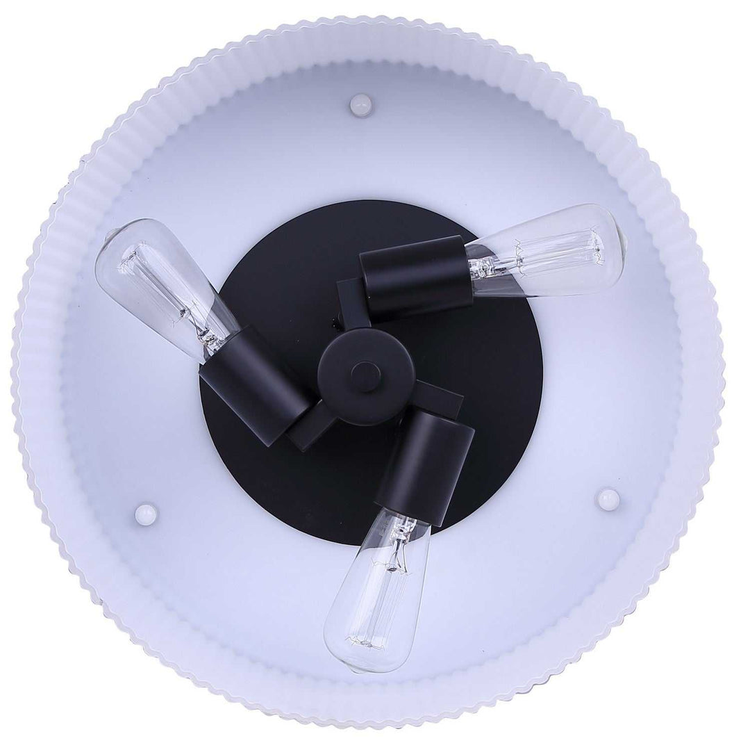 Kinslea Three Light Flush Mount in Matte Black Canarm Canada