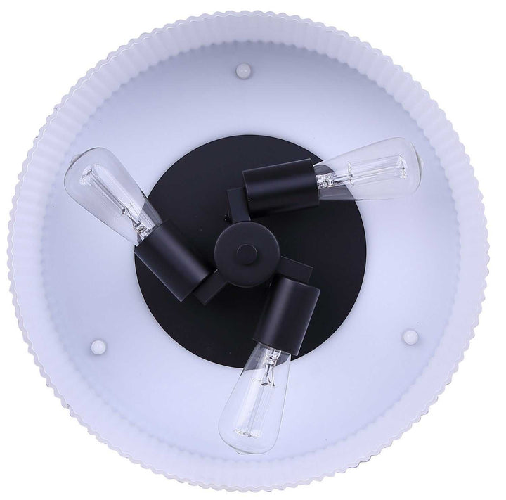 Kinslea Three Light Flush Mount in Matte Black Canarm Canada