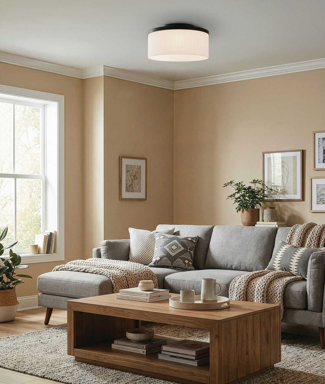 Kinslea Three Light Flush Mount in Matte Black Canarm Canada