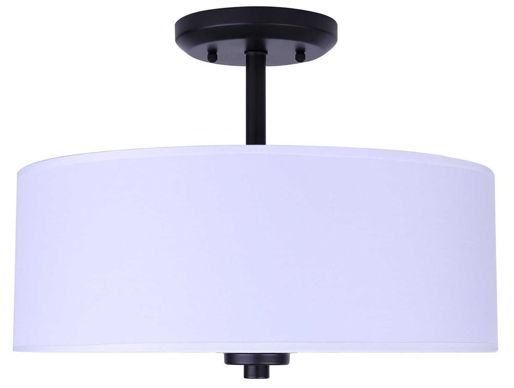 Pier Three Light Semi-Flush Mount in Matte Black Canarm Canada