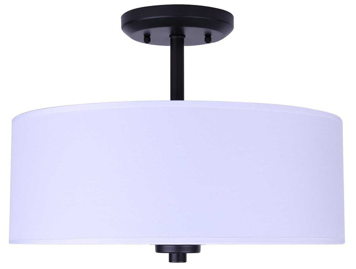 Pier Three Light Semi-Flush Mount in Matte Black Canarm Canada