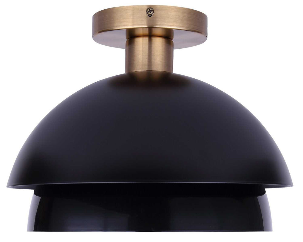 Anya One Light Semi-Flushmount in Matte Black And Gold Canarm Canada