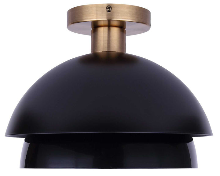 Anya One Light Semi-Flushmount in Matte Black And Gold Canarm Canada