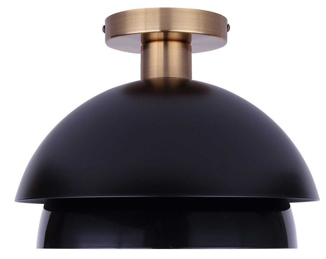 Anya One Light Semi-Flushmount in Matte Black And Gold Canarm Canada