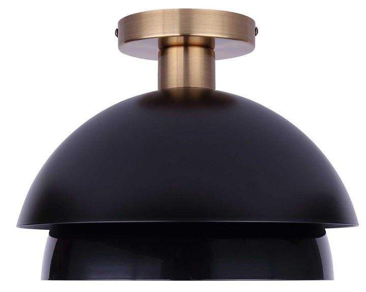 Anya One Light Semi-Flushmount in Matte Black And Gold Canarm Canada
