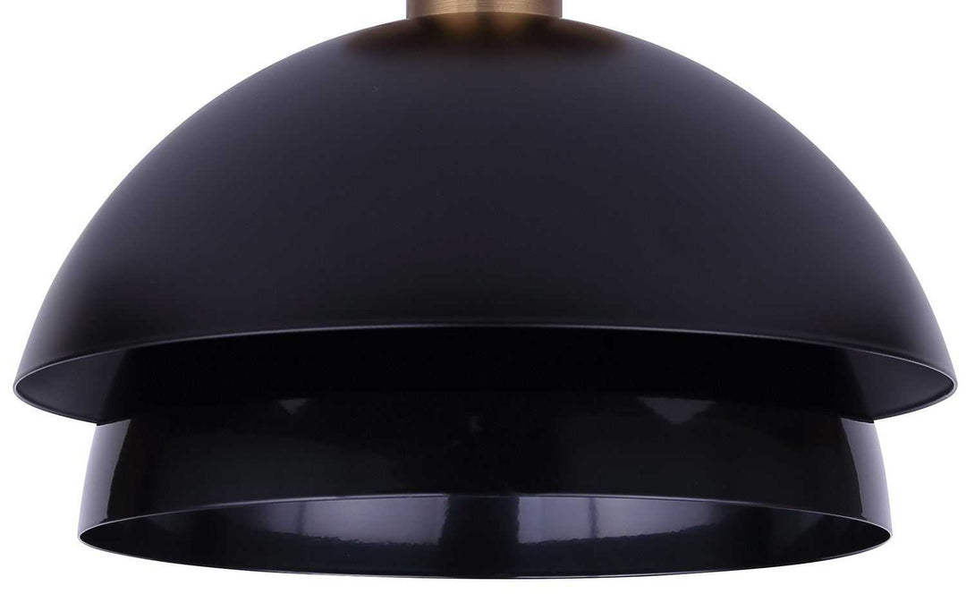 Anya One Light Semi-Flushmount in Matte Black And Gold Canarm Canada