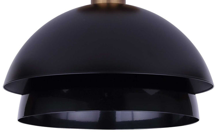Anya One Light Semi-Flushmount in Matte Black And Gold Canarm Canada