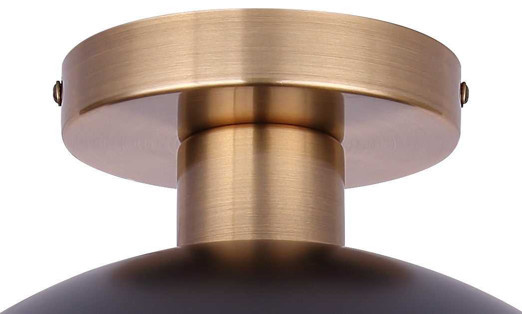 Anya One Light Semi-Flushmount in Matte Black And Gold Canarm Canada