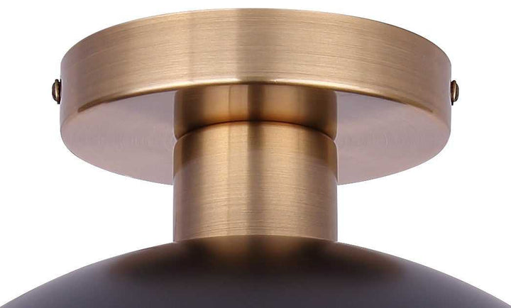 Anya One Light Semi-Flushmount in Matte Black And Gold Canarm Canada