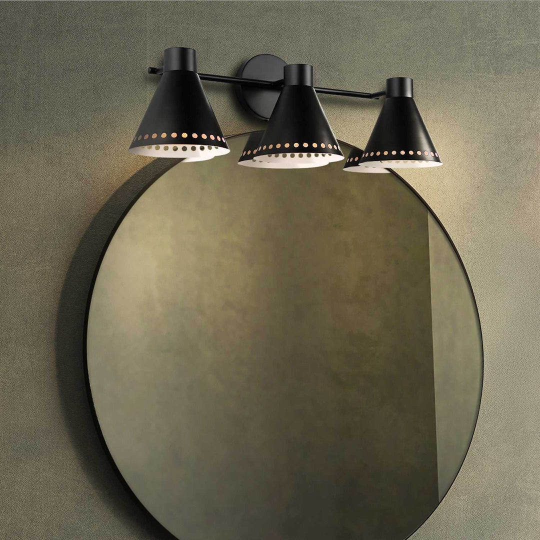 Albie Three Light Vanity in Matte Black Canarm Canada