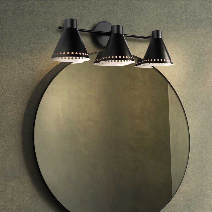 Albie Three Light Vanity in Matte Black Canarm Canada