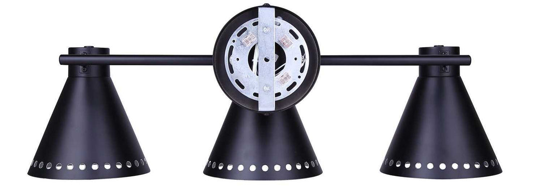 Albie Three Light Vanity in Matte Black Canarm Canada
