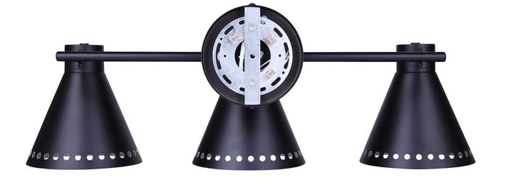 Albie Three Light Vanity in Matte Black Canarm Canada