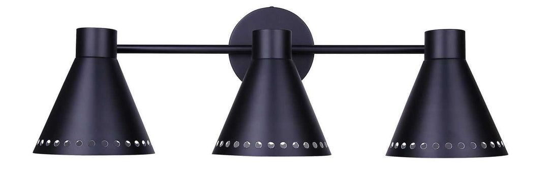 Albie Three Light Vanity in Matte Black Canarm Canada