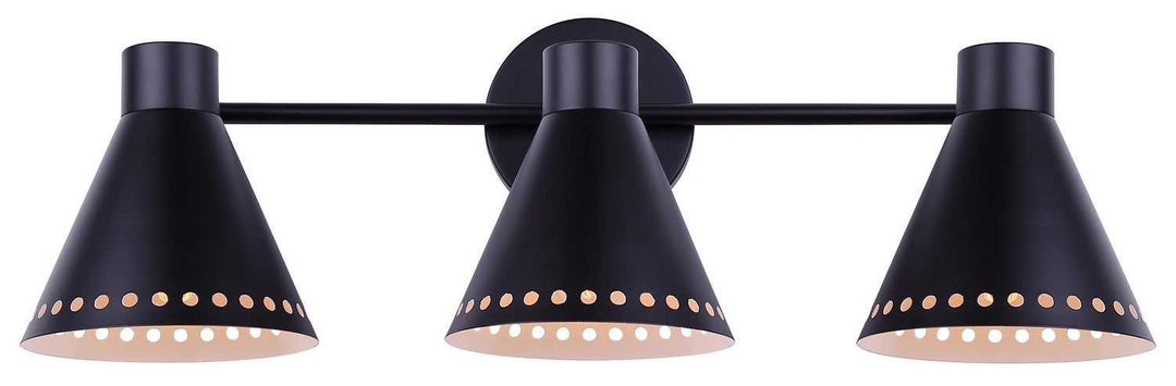 Albie Three Light Vanity in Matte Black Canarm Canada