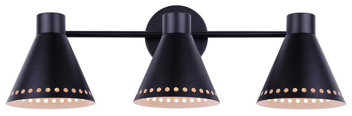 Albie Three Light Vanity in Matte Black Canarm Canada