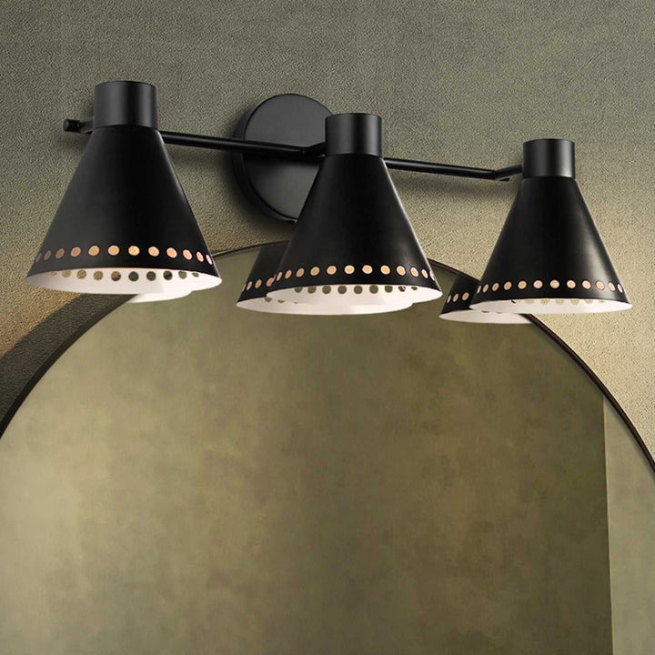 Albie Three Light Vanity in Matte Black Canarm Canada