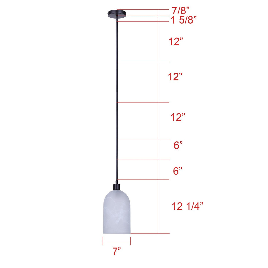 Marek One Light Pendant in Matte Black Canarm Canada