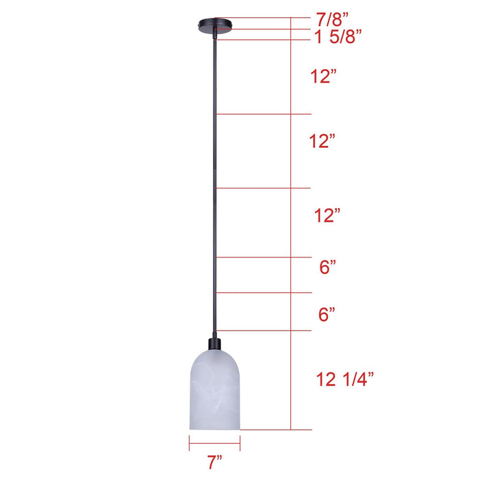 Marek One Light Pendant in Matte Black Canarm Canada