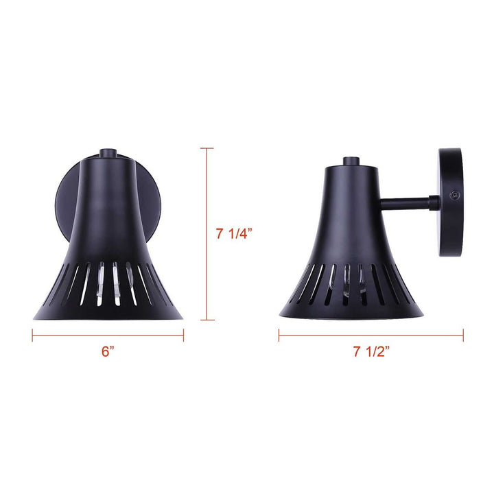 Percy One Light Wall Sconce in Matte Black Canarm Canada