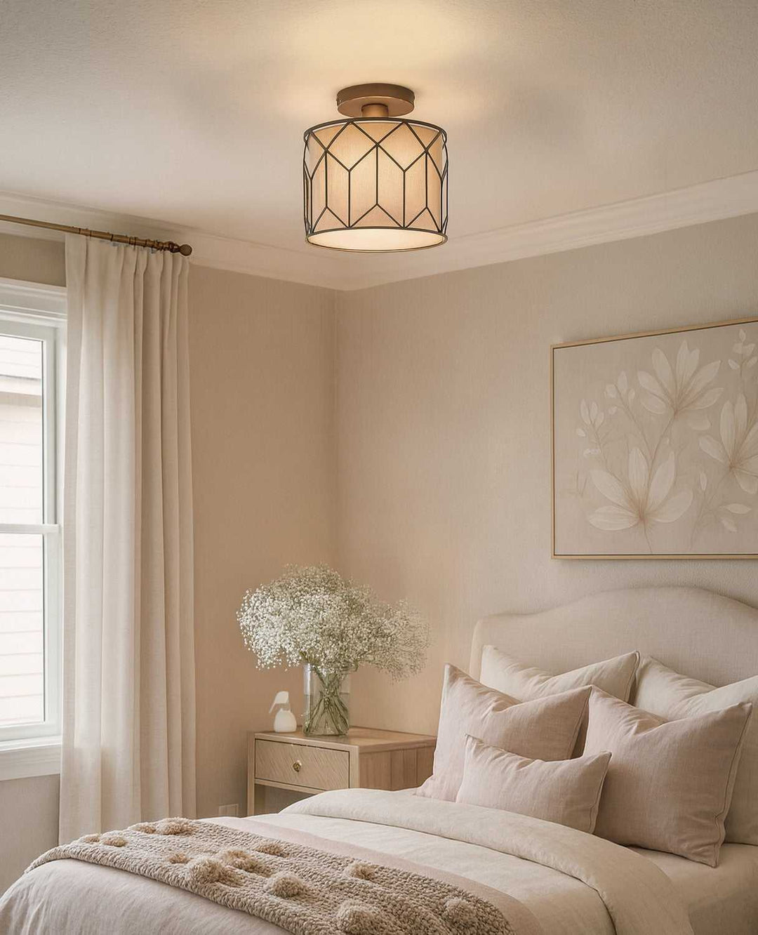 Tulia One Light Semi-Flushmount in Gold Canarm Canada