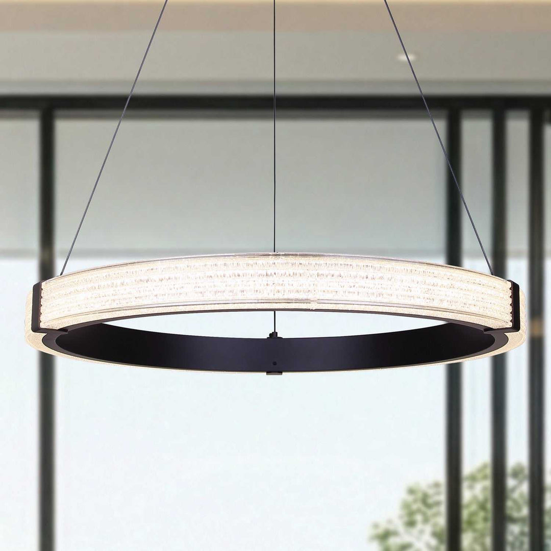 Solace LED Chandelier in Matte Black Canarm Canada