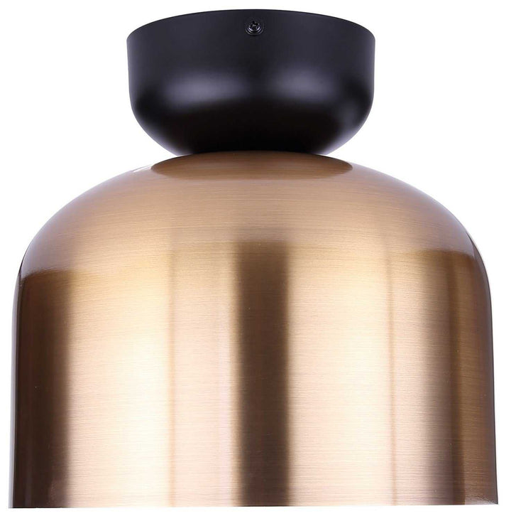 Caleb One Light Flush Mount in Gold & Matte Black Canarm Canada