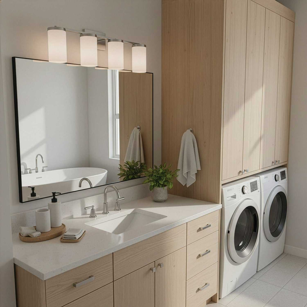 Britton Four Light Vanity in Brushed Nickel Canarm Canada