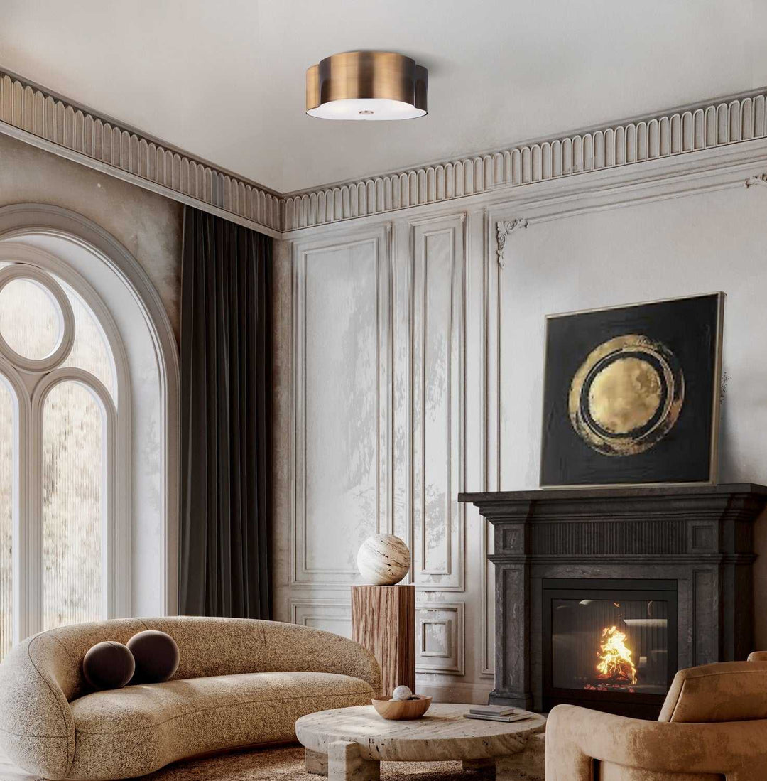 Etta LED Flush Mount in Gold Canarm Canada